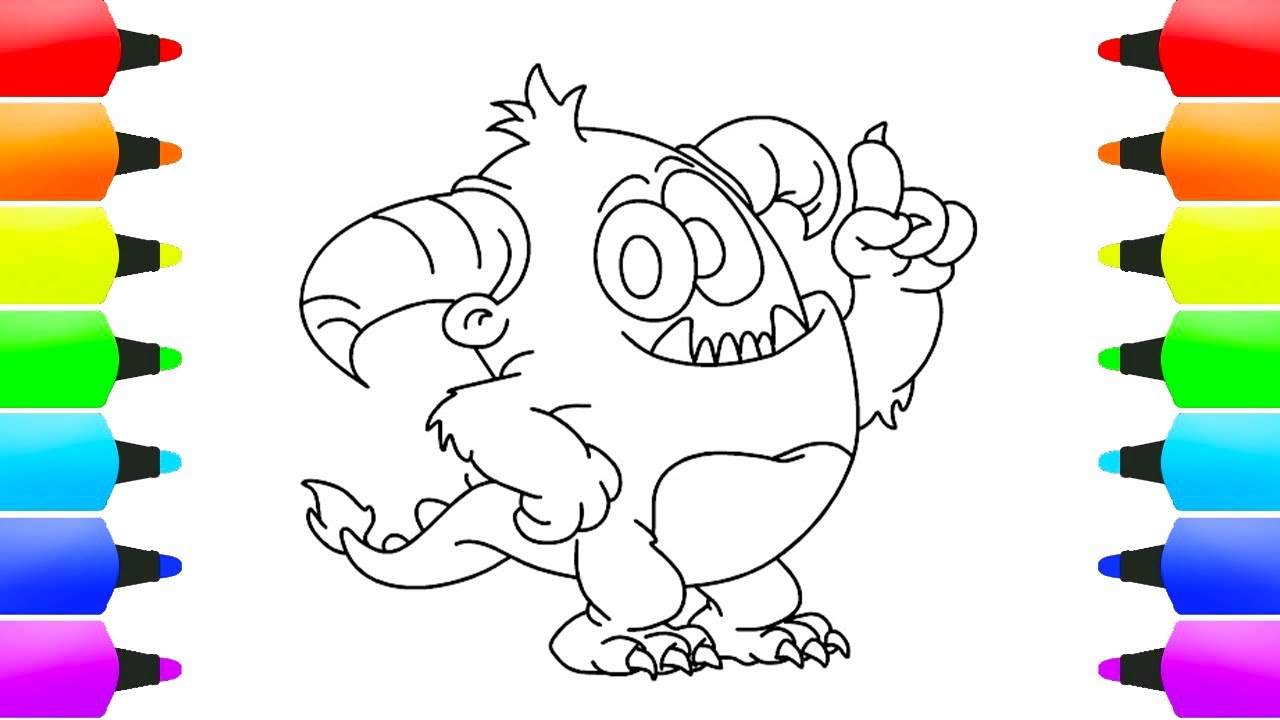 Monster Coloring Page For Kisd | Learn Drawing & coloring Monster For ...