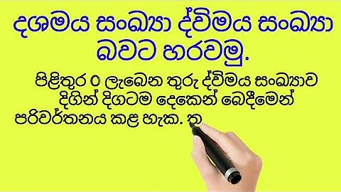 Decimal to Binary & Binary to Decimal conversion |  දශමය හා ද්විමය සංඛ්‍යා අතර පරිවර්තනය