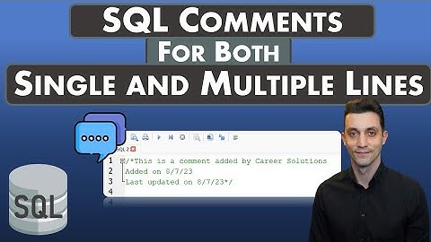 SQL Tips - Adding Single or Multiple Line Comments | Ignore SQL Statements