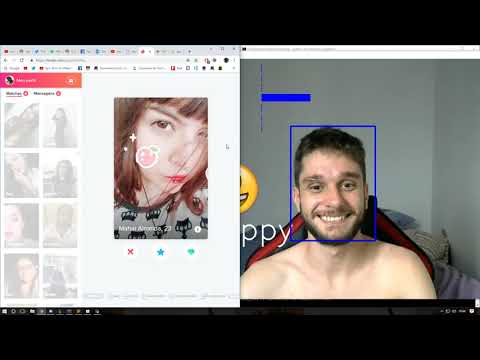 OpenCV -  Usando detecção de emoções pra dar like no tinder