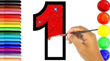 Glitter Number coloring pages Learn Colors Learn numbers for kids -  Fun Color Art