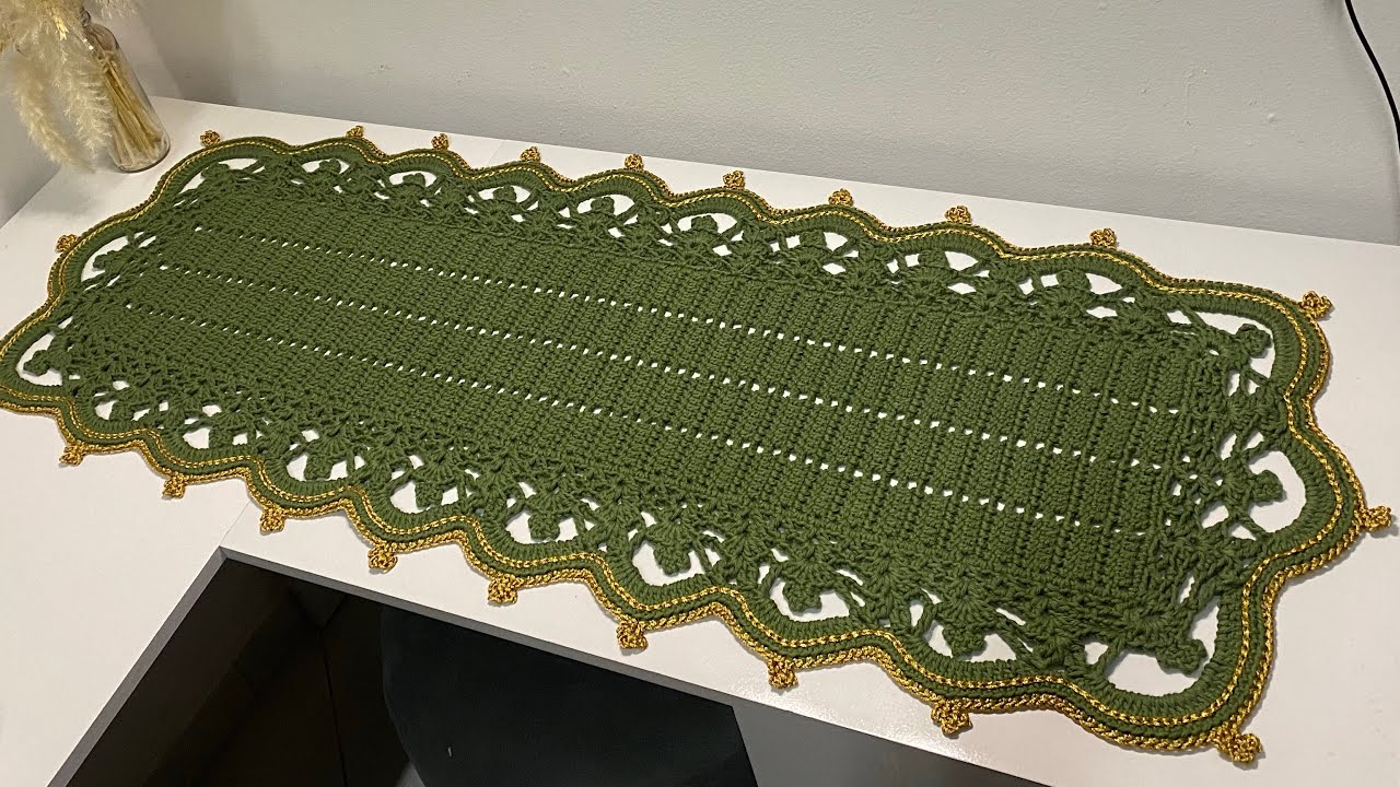 Trilho de mesa em crochê realeza/ Parte 2 /Caminho de mesa de crochê fácil