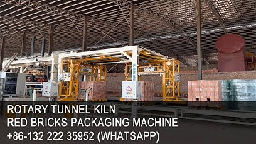 Automatic Red Bricks Packaging Line For Rotary Tunnel Kiln Bricks No Pallet Auto Packing