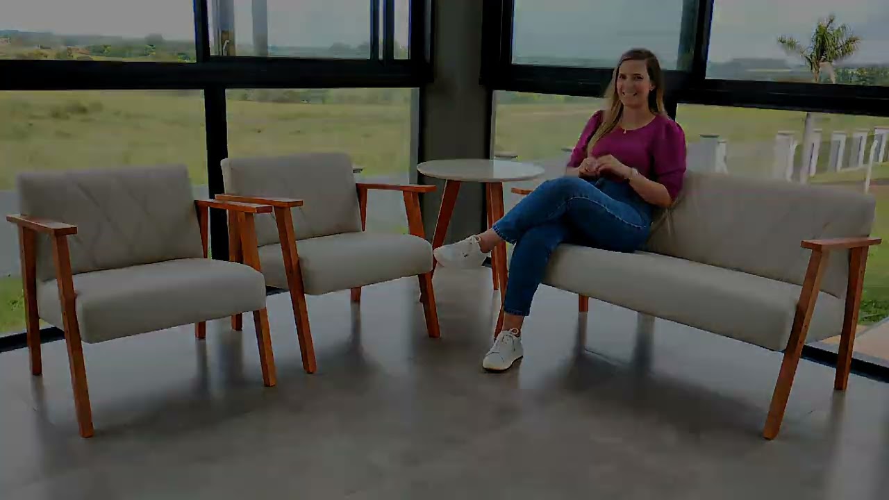 Conjunto Namoradeira 2 Lugares Com 2 Poltronas em Courino e Mesinha