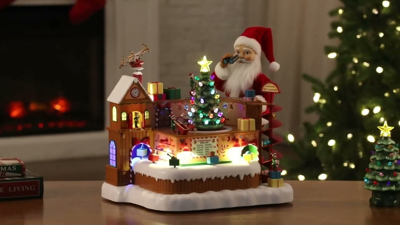 15 in. Animated Santa's Toy Factory Workshop – Mr. Christmas