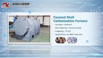 Horizontal Vietnamese Coconut Shell Charcoal Making Machine#charcoalmakingmachine #charcoalfactory