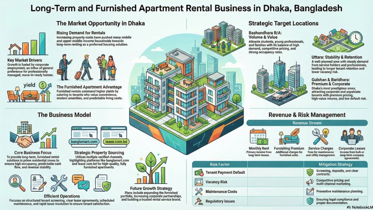 Long-Term & Furnished Apartment Rental Business in Dhaka, Bangladesh