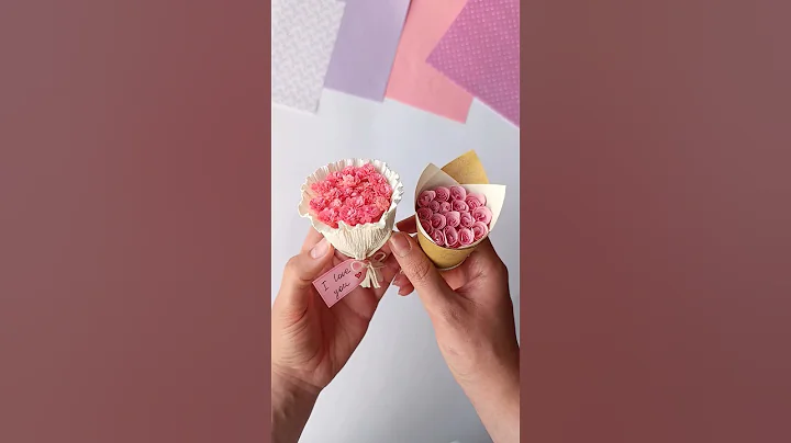 DIY paper flower bouquet mini #handmade #diy #craft #gift #diyideas #shorts thumbnail