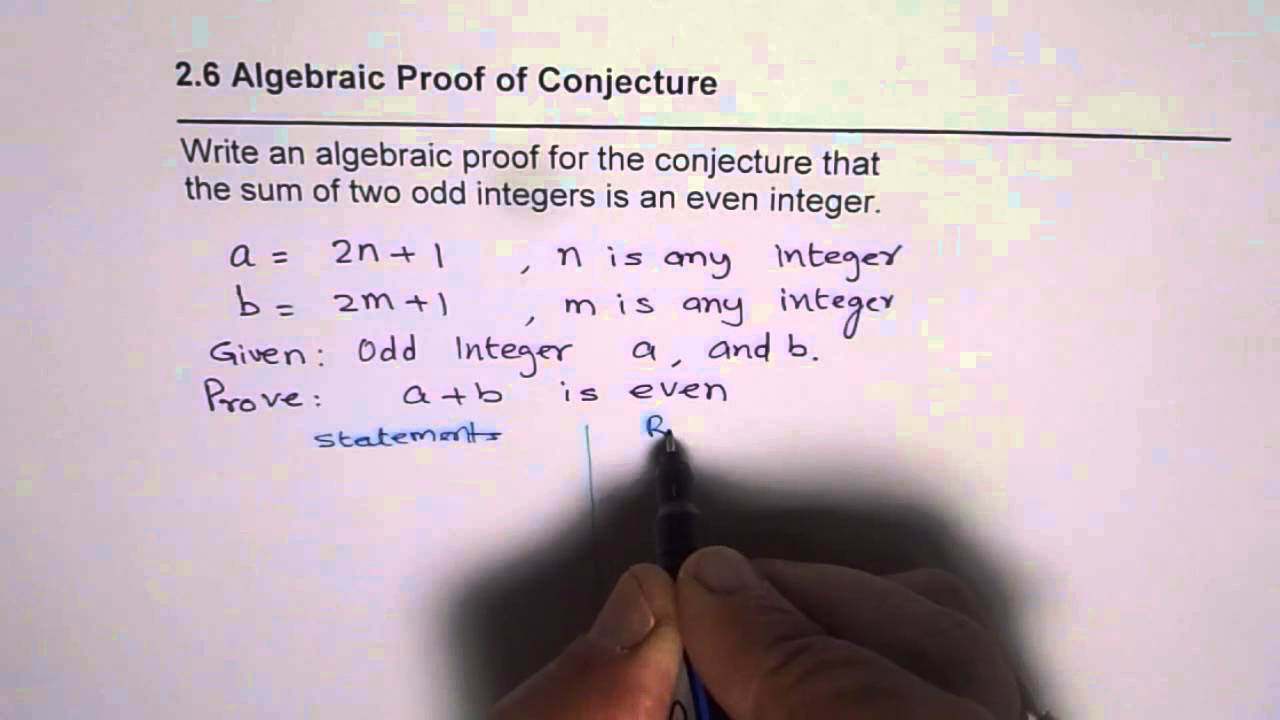 Write a conjecture algebra