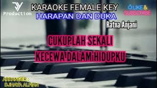 KARAOKE HARAPAN DAN DUKA ( RATNA ANJANI ) NADA CEWEK #jy #karaokedangdut #viral