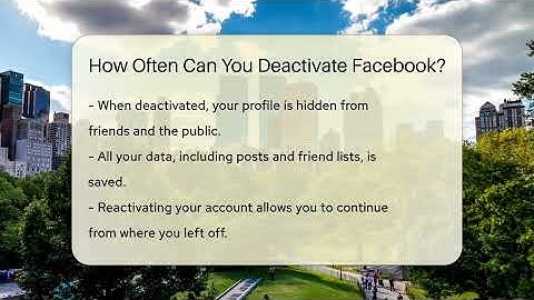 How Often Can You Deactivate Facebook? - Everyday-Networking
