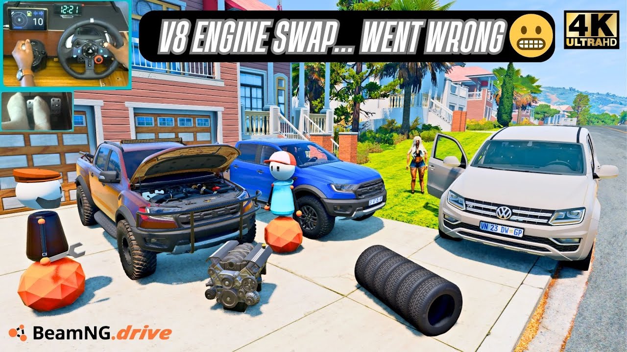 Помогал другу с заменой двигателя V8… Всё пошло не так 😬 – закончилось плохо | Logitech G29