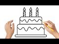 Cómo dibujar un pastel de cumpleaños paso a paso #2 | Dibujos para niños