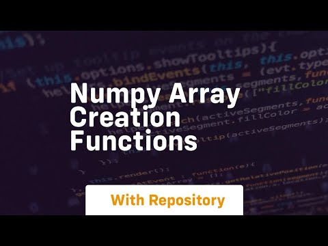 numpy array creation functions