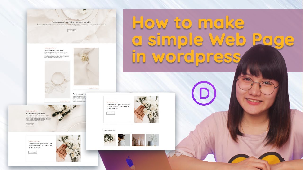 How to make a simple Web Page in WordPress - Divi theme