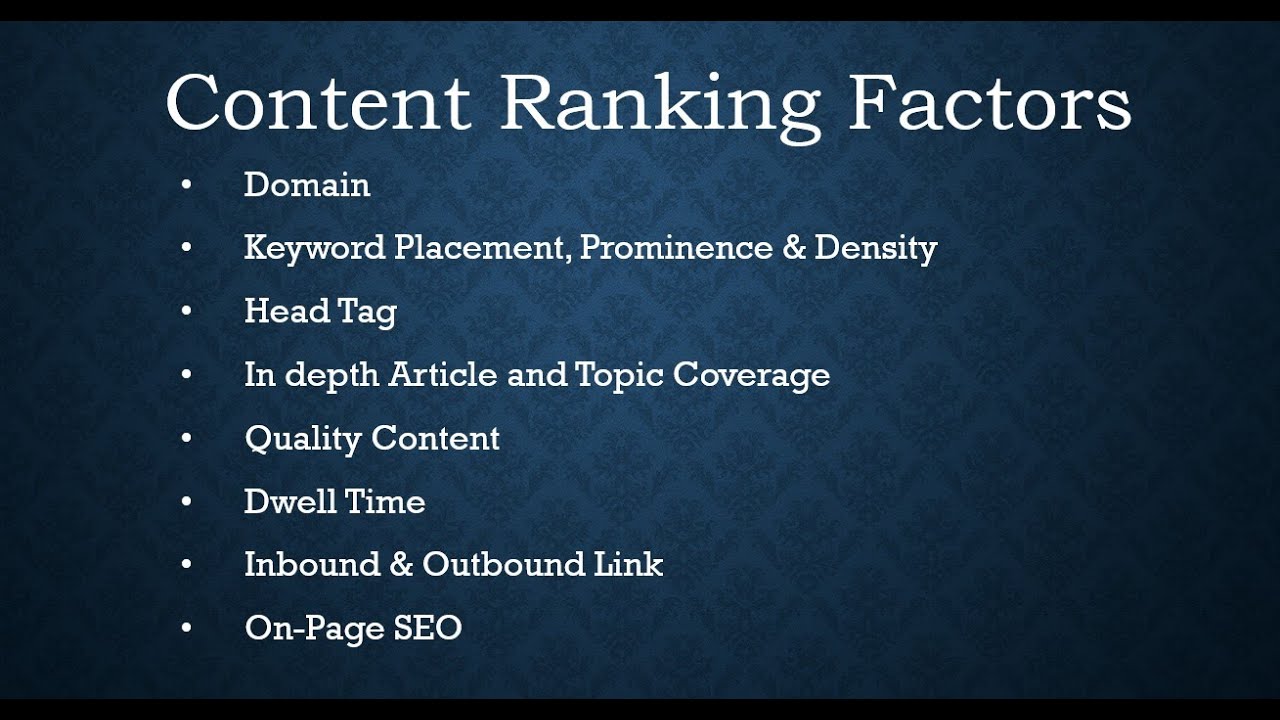 Content Ranking Factors | How To Rank On SERP? - YouTube