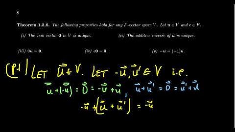 Properties of a Vector Spaces