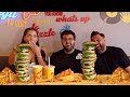 100oz burger stack challenge  amigos burgers  shakes  leahshutkever