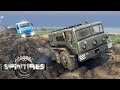 SPINTIRES 2014 New Official Map Flood Map - D 535 Truck Rescuing the C 6520 Truck + Utility Trailer