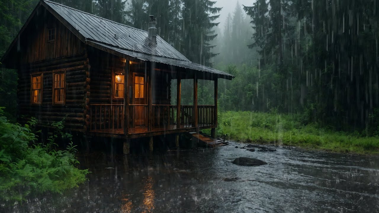 Rain & Thunderstorm ASMR in the Wilderness | Sleep in a Watchtower ...