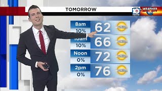 Low 60s Friday morning as cold front enters South Florida