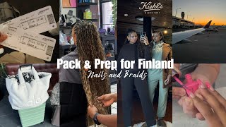 Pack with us for a trip to Finalnd❄️🇫🇮 | getting braids, nails, try on haul etc.