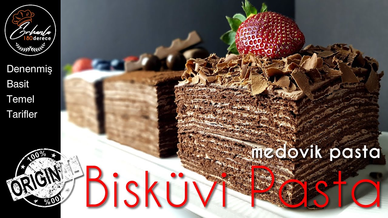 ÇOK HAFİF VE LEZZETLİ 👌🏻 MEDOVİK PASTA (Bisküvi Pasta / Ballı Bisküvili