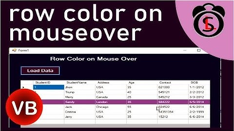 How To Highlight DataGridView Row on Mouse Hover Using VB.Net | DataGridView OnMouseOver VB