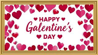 Happy Galentine’s Day Valentine’s Day 4K TV Screensaver | Pink Hearts, Cute Framed Art Display screenshot 3