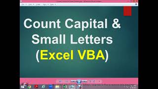 VBA Macro -UDF Function Count Capital &amp; Small letter