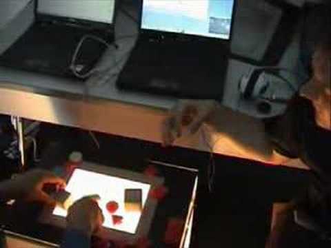 Reactable : Bob Moog playing an early prototype