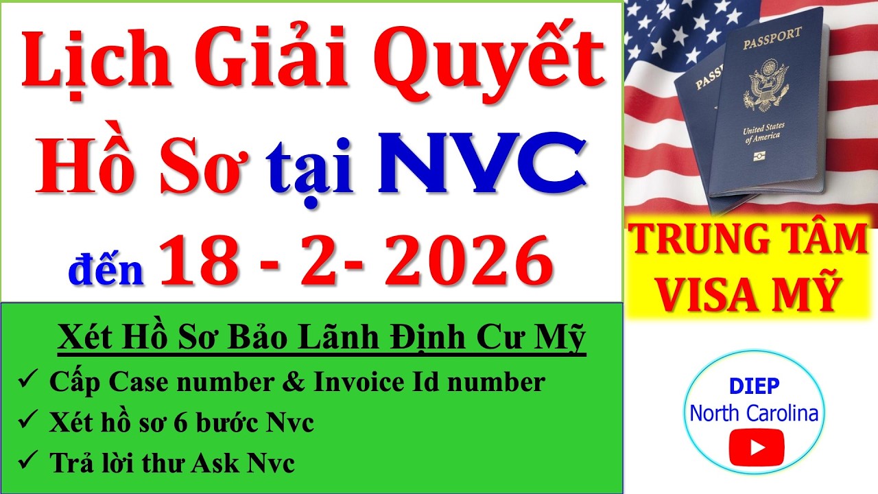 Lịch Giải Quyết HỒ SƠ ĐỊNH CƯ MỸ tại NVC || Cập nhật ngày 18/2/2026 |Nvc processing time