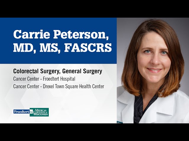 Watch Dr. Carrie Peterson, colorectal surgeon on YouTube.