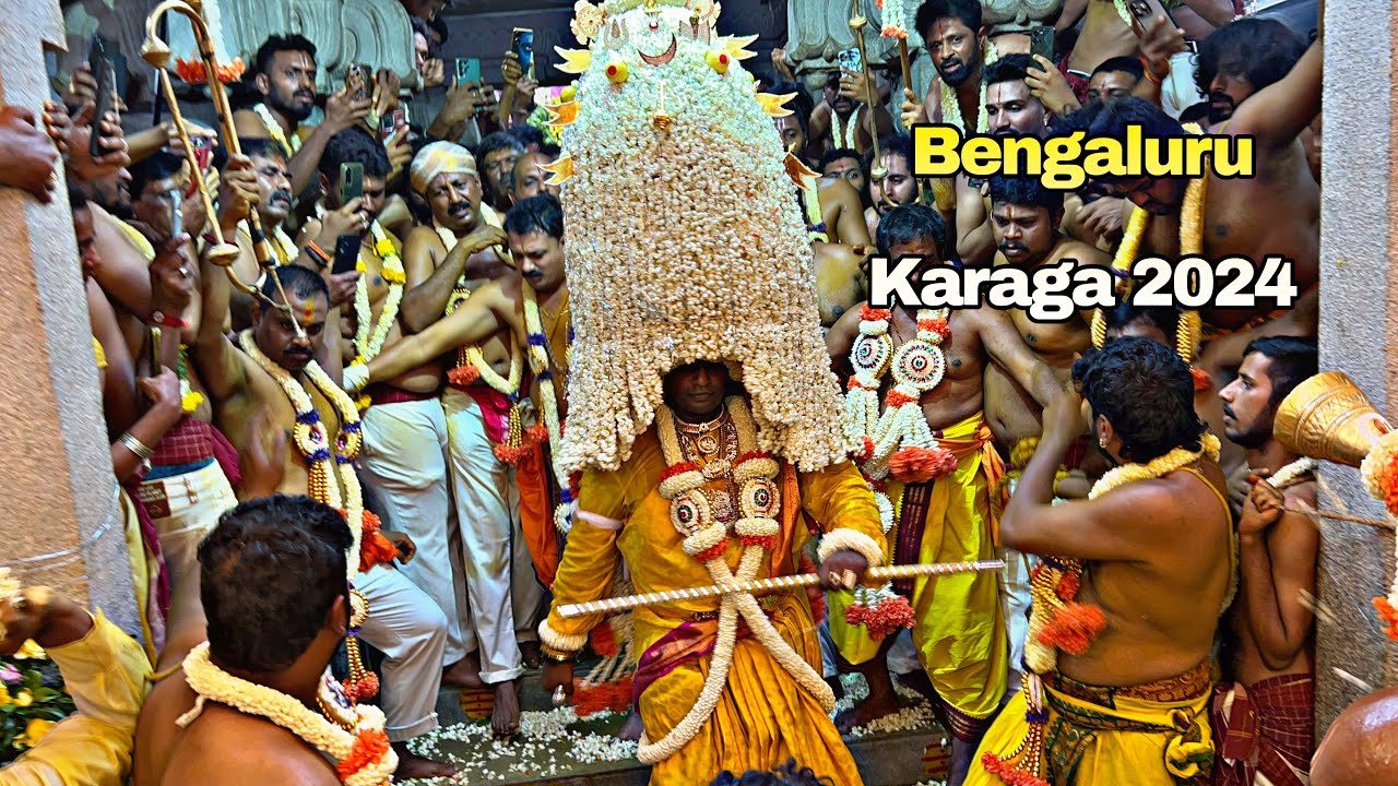 Bengaluru karaga 2024 first step outside the temple