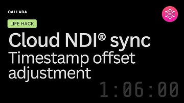 Sync Your NDI Streams : Easy Timestamp Offset Adjustment