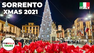 Sorrento, Italy 2021 Christmas Lights Walking Tour - 4K - With Captions