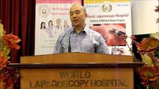 Dr. Andre Viscountie Saputra is giving the feedback about the World Laparoscopy Hospital