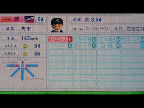 【パワプロ２０１７決定版】ＹＳ ５４ 中澤雅人投手