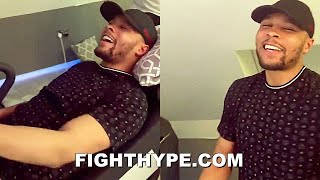 CHRIS EUBANK JR. REACTS TO CANELO STOPPING SAUNDERS; BUSTS OUT LAUGHING & DEMANDS HIS $10K BET MONEY