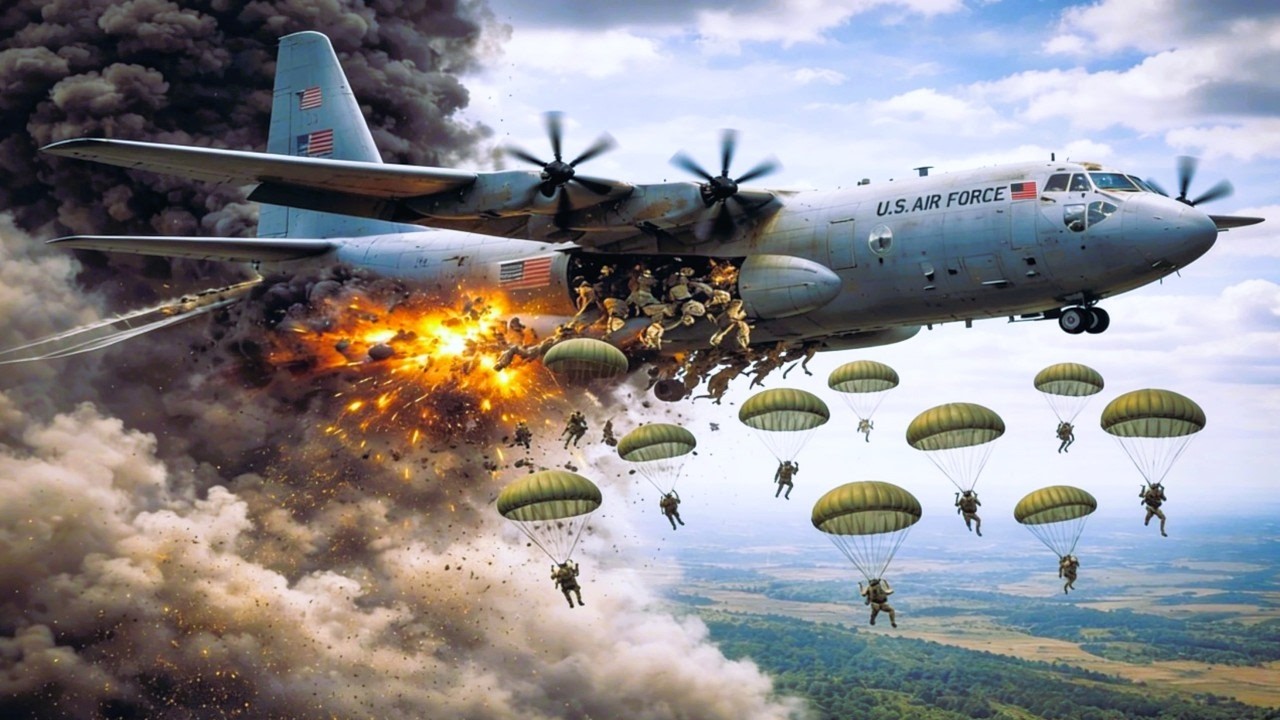 2 minutes ago! Three US C-130 aircraft carrying the President were  destroyed by Russian Su-57 jets.