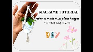 Macrame DIY : Mini Plant Hanger || Simple quick & easy ||  Perfect for rear view mirror