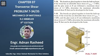 7-34/35 Determine the maximum allowable internal shear V | Mech of materials RC Hibbeler
