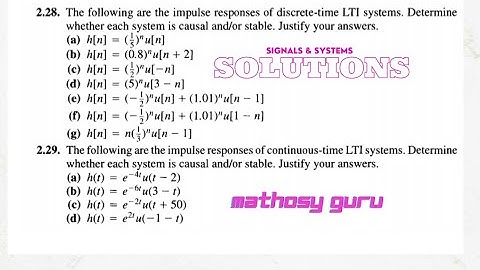 LTI Systems-23/how to check stability and causality of systems/solution of problem 2.28 of Oppenheim