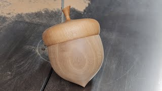 Woodturning - Vacuum puf acorn box...but its not easy🤔
