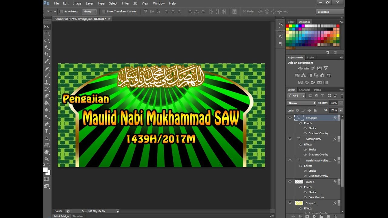  cara  mudah membuat  banner  maulid nabi di  photoshop  YouTube