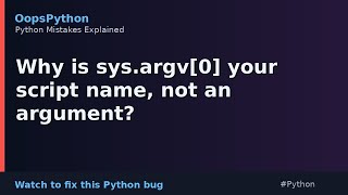 Your Python Is Too Slow: Why is sys.argv[0] your script name, not an argument?