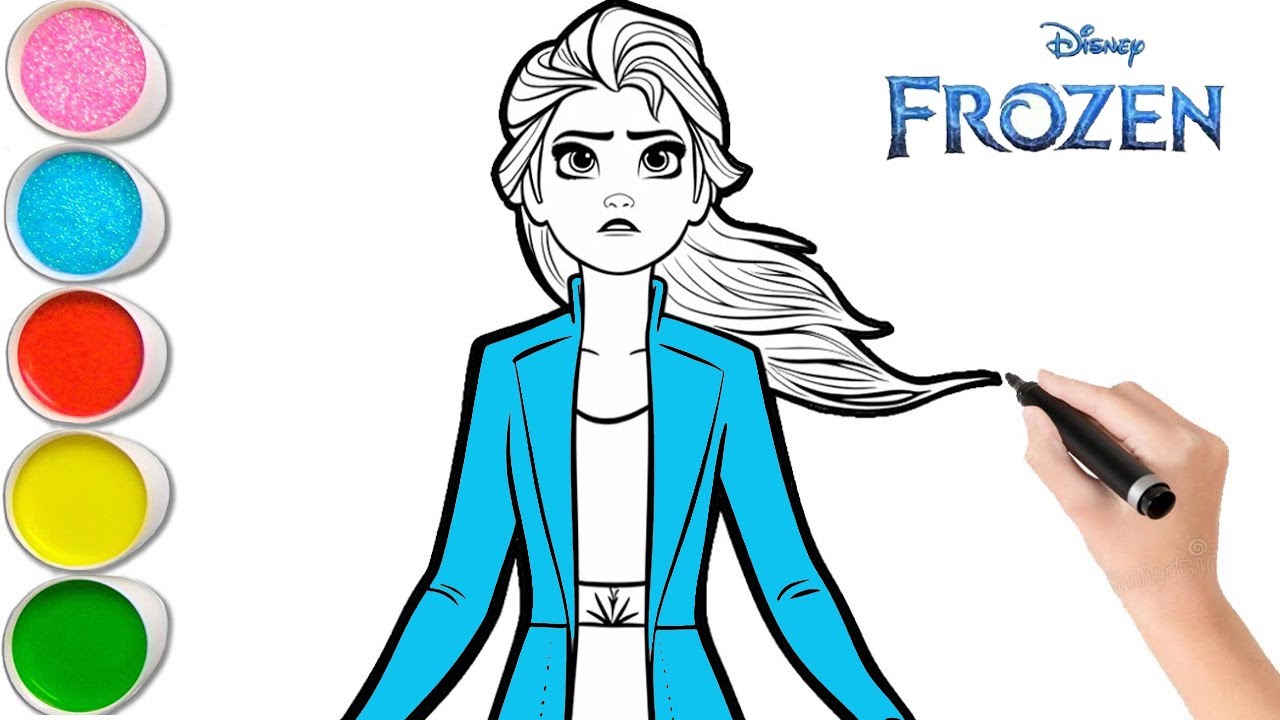 Elsa Princess Drawing For Kids || Frozen Princess Drawing || How to ...
