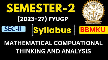 BBMKU SEM-2 SEC-II, Syllabus Wiskundig Computationeel Denken en Analyse | DMA