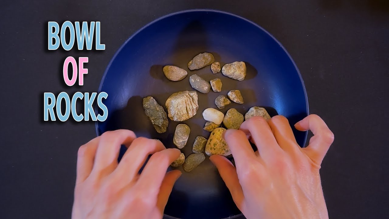 ASMR | Pebble Shuffling & Stone Tapping – scratching, tapping, plastic, rock sounds