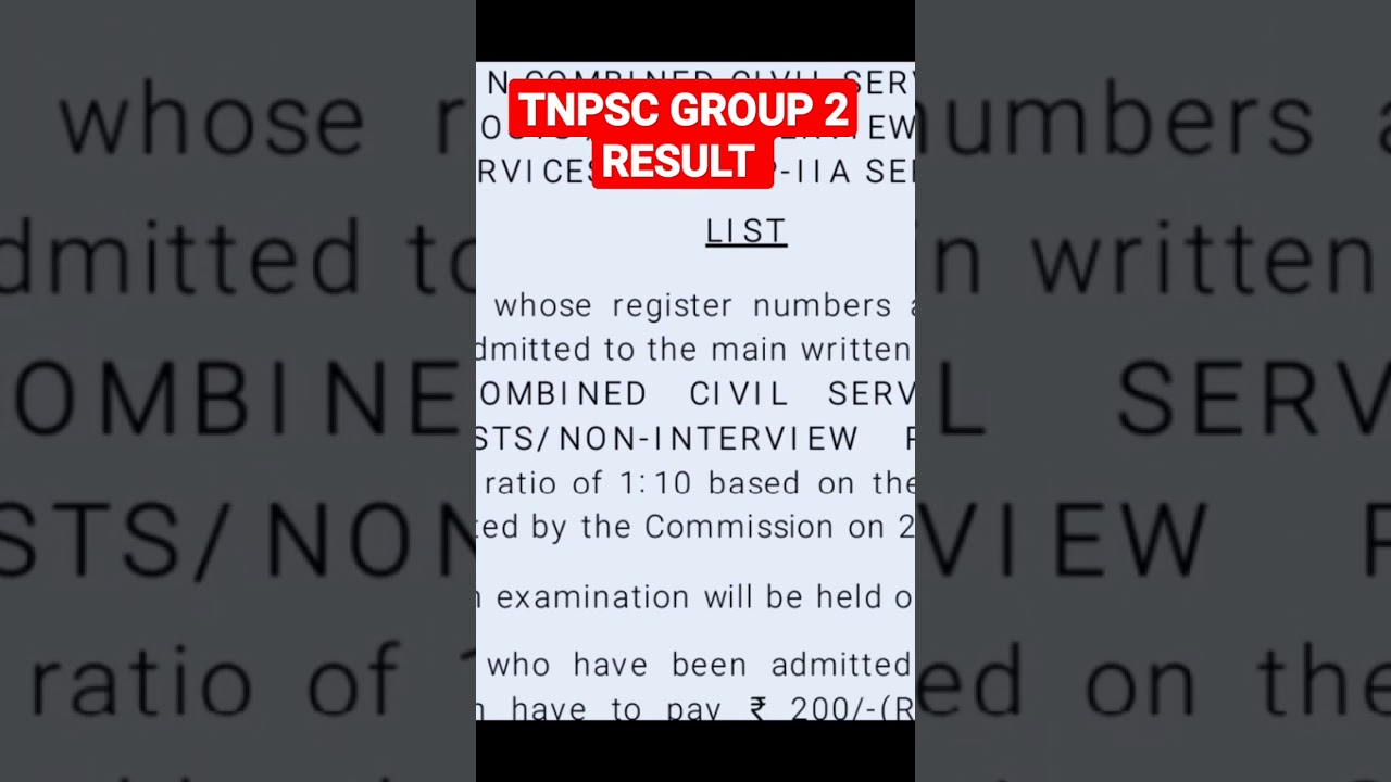 TNPSC GROUP 2 RESULT